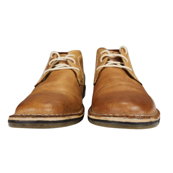 Steve Madden Chukka Boot sz 10 Men Hestonn 217 Tan Beige Leather Distressed Lace - Picture 4 of 11